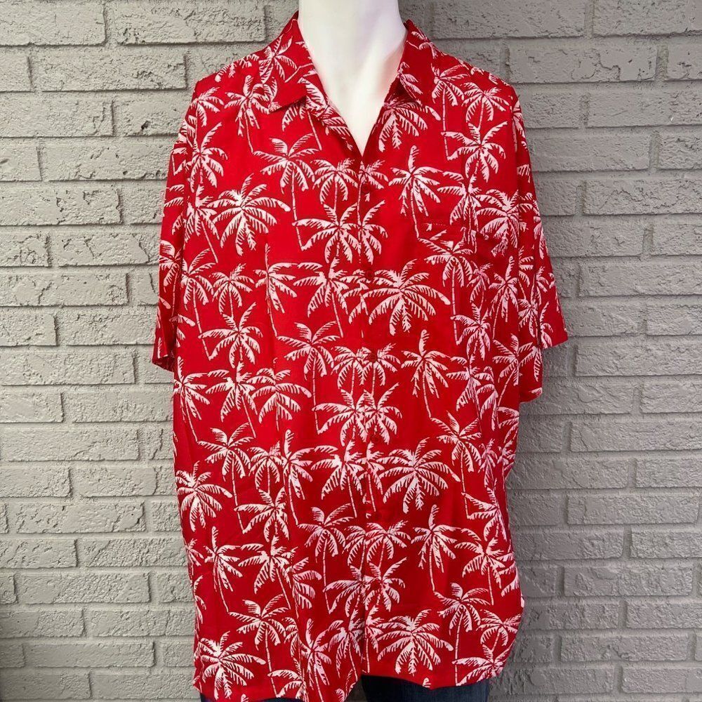 La Lee La Tropical Hawaiian Palm Print Shirt Size 3XL